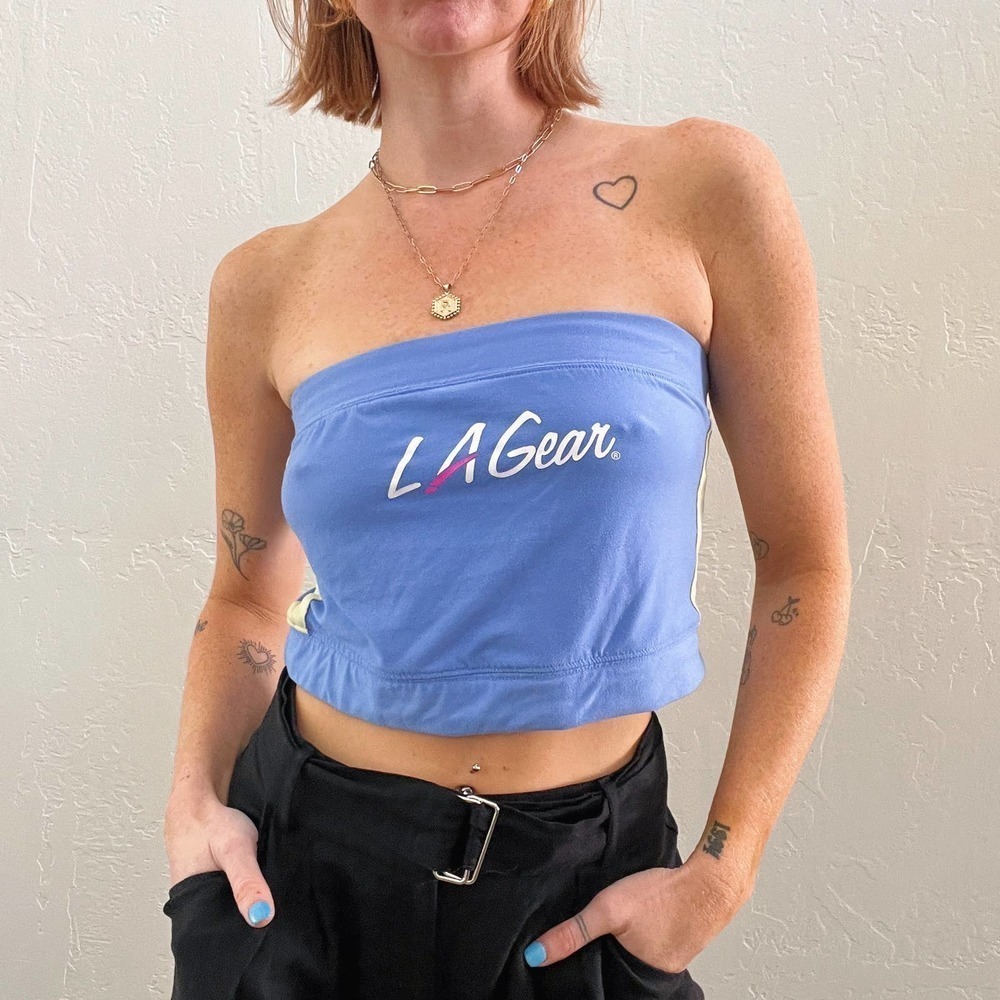 Vintage Style LA Gear 90's Style Blue Logo Tube Top